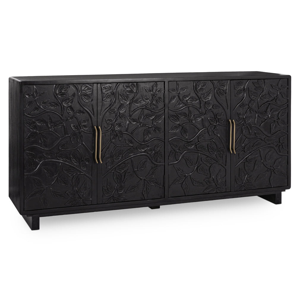 Albero 4 Door Buffet, Black-Furniture - Storage-High Fashion Home