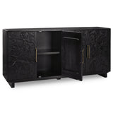 Albero 4 Door Buffet, Black-Furniture - Storage-High Fashion Home