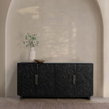Albero 4 Door Buffet, Black-Furniture - Storage-High Fashion Home