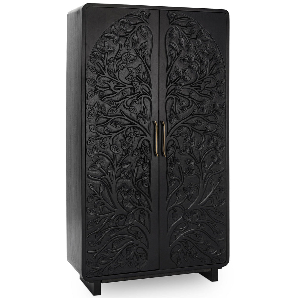 Albero Tall Cabinet, Black-Furniture - Storage-High Fashion Home