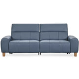 Alea Leather Power Recliner Sofa, Smoke Blue-Furniture - Sofas-High Fashion Home