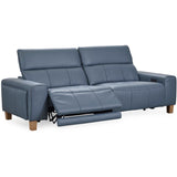 Alea Leather Power Recliner Sofa, Smoke Blue-Furniture - Sofas-High Fashion Home