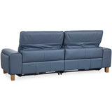 Alea Leather Power Recliner Sofa, Smoke Blue-Furniture - Sofas-High Fashion Home
