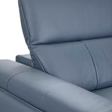 Alea Leather Power Recliner Sofa, Smoke Blue-Furniture - Sofas-High Fashion Home