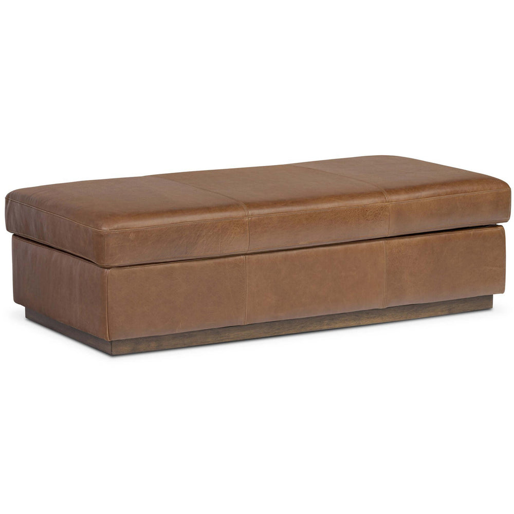 Alec Leather Storage Ottoman-Furniture - Chairs-High Fashion Home