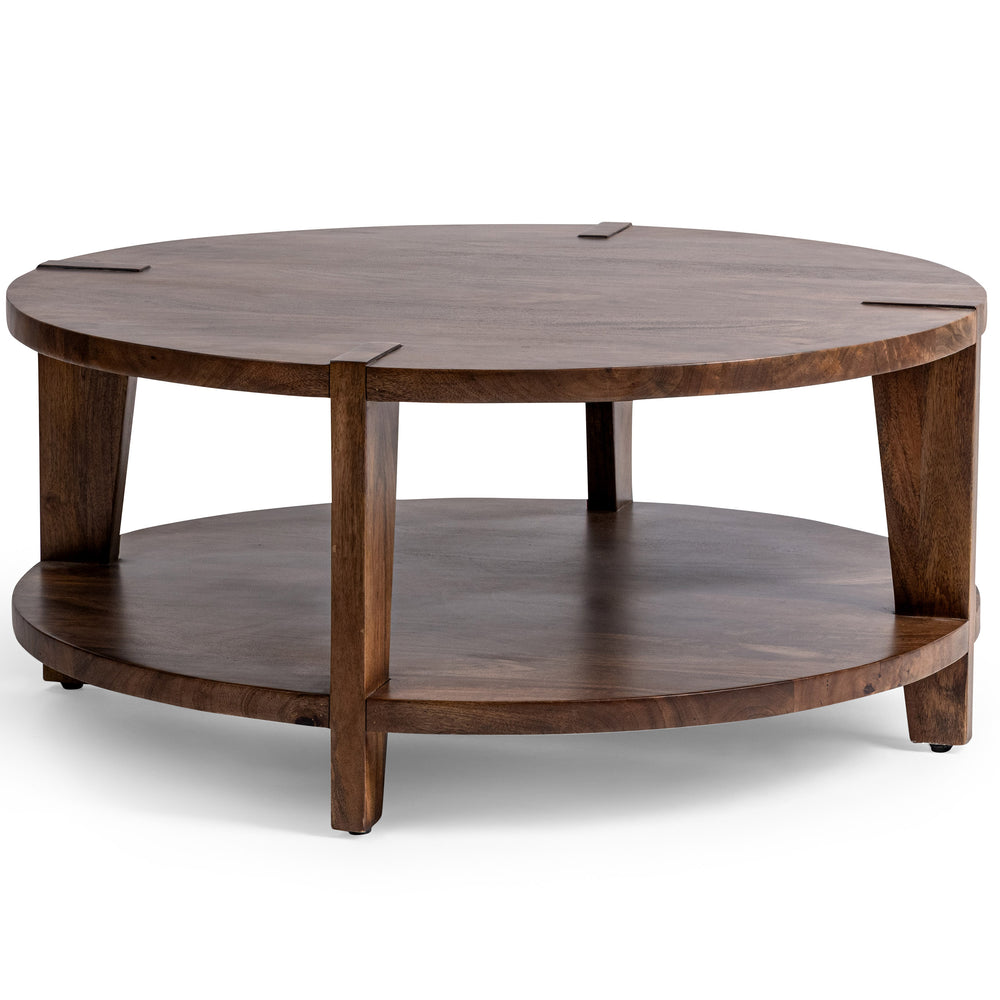 Alenna Round Coffee Table, Tundra Brown-Furniture - Accent Tables-High Fashion Home