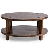 Alenna Round Coffee Table, Tundra Brown-Furniture - Accent Tables-High Fashion Home