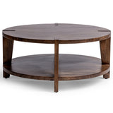 Alenna Round Coffee Table, Tundra Brown-Furniture - Accent Tables-High Fashion Home