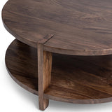 Alenna Round Coffee Table, Tundra Brown-Furniture - Accent Tables-High Fashion Home
