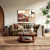 Alenna Round Coffee Table, Tundra Brown-Furniture - Accent Tables-High Fashion Home