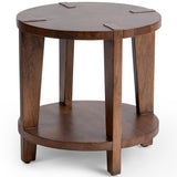 Alenna Round End Table, Tundra Brown-Furniture - Accent Tables-High Fashion Home