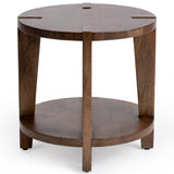 Alenna Round End Table, Tundra Brown-Furniture - Accent Tables-High Fashion Home