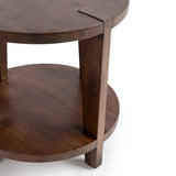 Alenna Round End Table, Tundra Brown-Furniture - Accent Tables-High Fashion Home