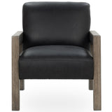Aliza Leather Accent Chair, Black-Furniture - Chairs-High Fashion Home