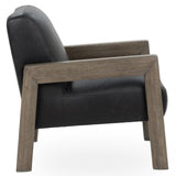 Aliza Leather Accent Chair, Black-Furniture - Chairs-High Fashion Home