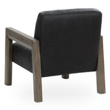 Aliza Leather Accent Chair, Black-Furniture - Chairs-High Fashion Home