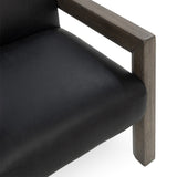 Aliza Leather Accent Chair, Black-Furniture - Chairs-High Fashion Home