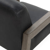 Aliza Leather Accent Chair, Black-Furniture - Chairs-High Fashion Home