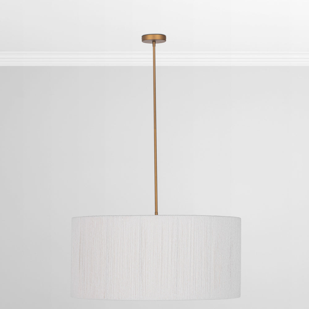 Allyn Round Pendant, White/Gold-Lighting-High Fashion Home