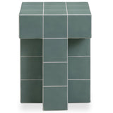 Alma Tile Side Table, Green-Furniture - Accent Tables-High Fashion Home