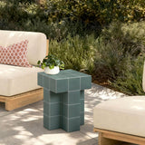 Alma Tile Side Table, Green-Furniture - Accent Tables-High Fashion Home