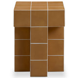 Alma Tile Side Table, Orange-Furniture - Accent Tables-High Fashion Home