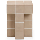 Alma Tile Side Table, Taupe-Furniture - Accent Tables-High Fashion Home