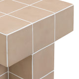 Alma Tile Side Table, Taupe-Furniture - Accent Tables-High Fashion Home