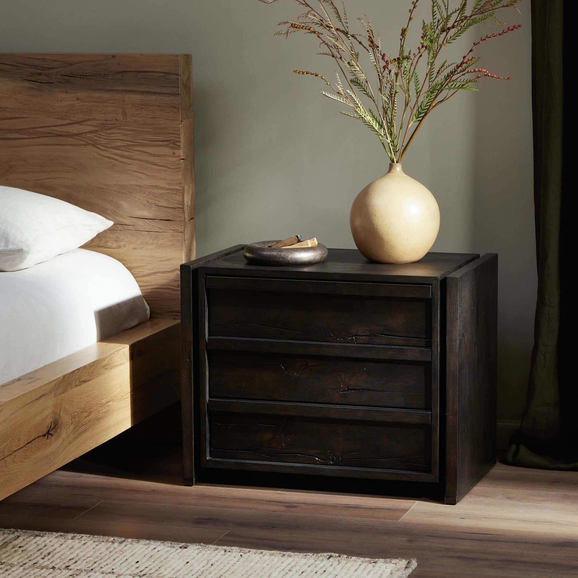 Dark cheap espresso nightstand