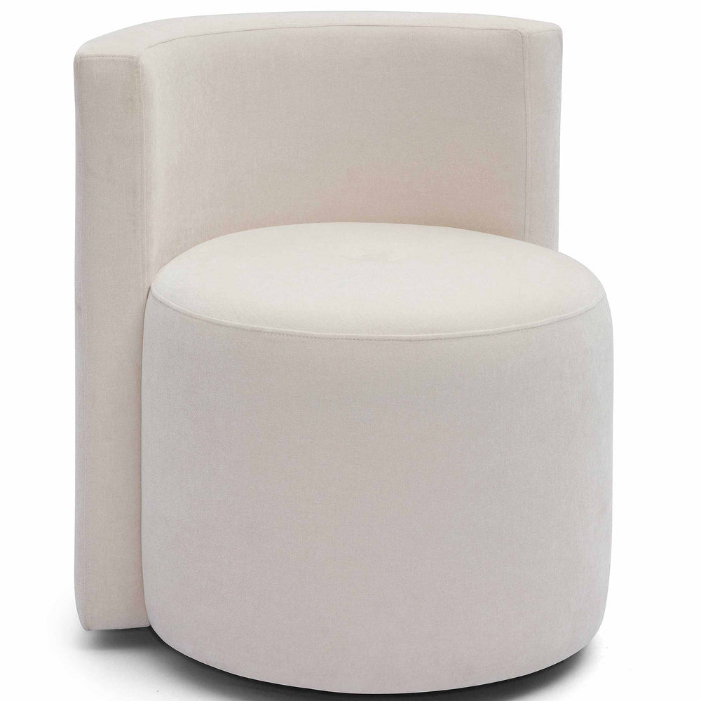 Alyssa Rolling Desk Chair, Cream Velvet