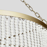 Amanda Round Beaded Chandelier, White-Lighting-High Fashion Home