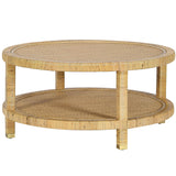 Amara Rattan Coffee Table, Natural-Furniture - Accent Tables-High Fashion Home