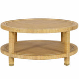 Amara Rattan Coffee Table, Natural-Furniture - Accent Tables-High Fashion Home