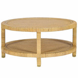 Amara Rattan Coffee Table, Natural-Furniture - Accent Tables-High Fashion Home