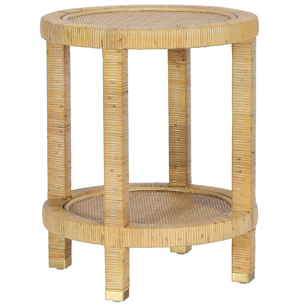 Amara Rattan Side Table, Natural-Furniture - Accent Tables-High Fashion Home