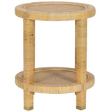 Amara Rattan Side Table, Natural-Furniture - Accent Tables-High Fashion Home