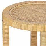 Amara Rattan Side Table, Natural-Furniture - Accent Tables-High Fashion Home