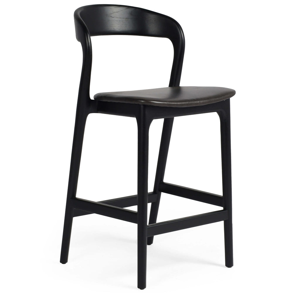 Amare Leather Counter Stool, Sonoma Black-Furniture - Dining-High Fashion Home