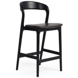 Amare Leather Counter Stool, Sonoma Black-Furniture - Dining-High Fashion Home