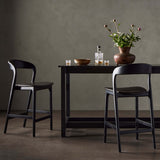 Amare Leather Counter Stool, Sonoma Black-Furniture - Dining-High Fashion Home