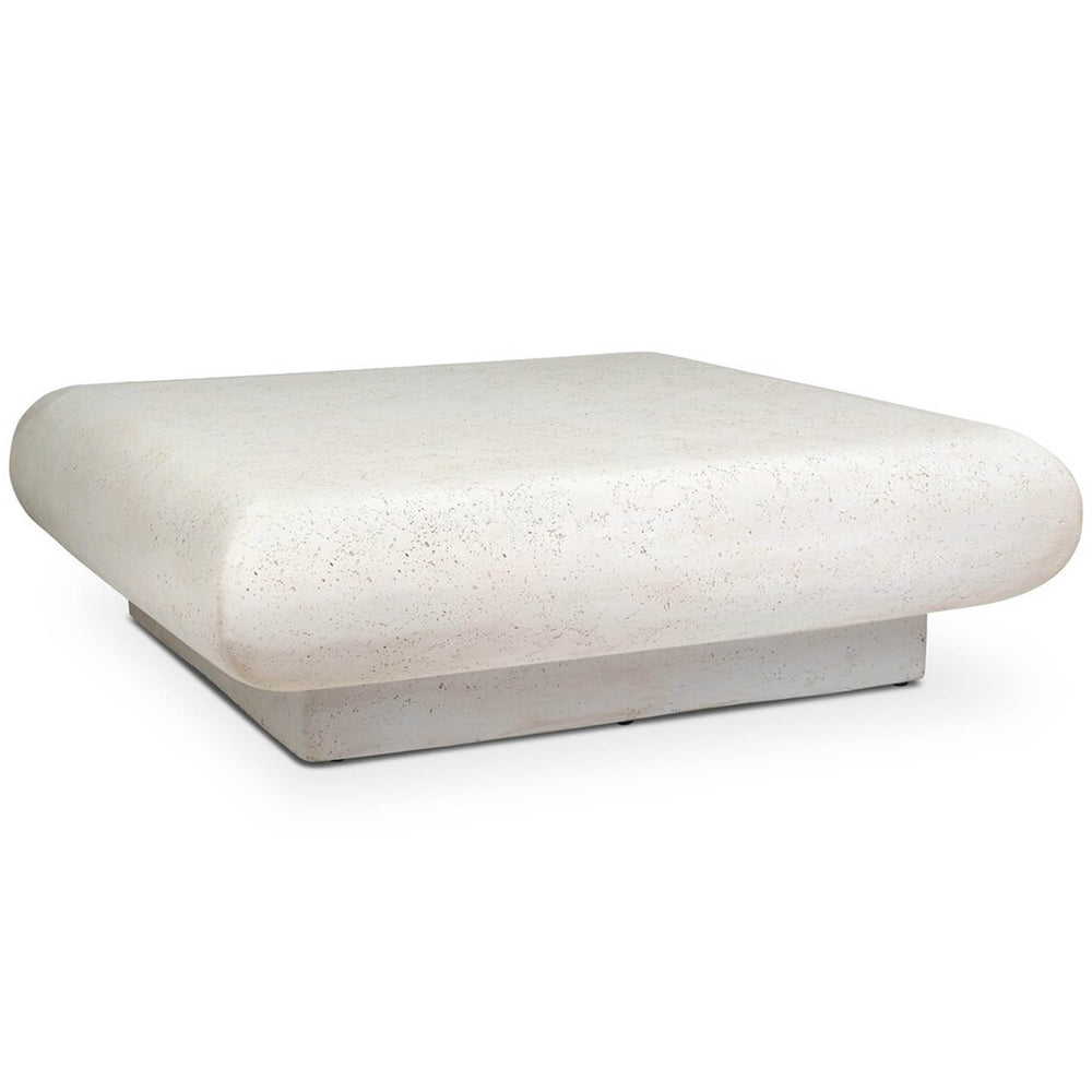 Ambra 48" Outdoor Coffee Table, Aged White by Four Hands