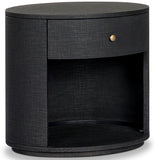 Amelia 1 Drawer Oval Nightstand, Black by Four Hands