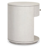 Amelia 1 Drawer Oval Nightstand, Ivory Painted Linen by Four Hands-Furniture - Bedroom-High Fashion Home