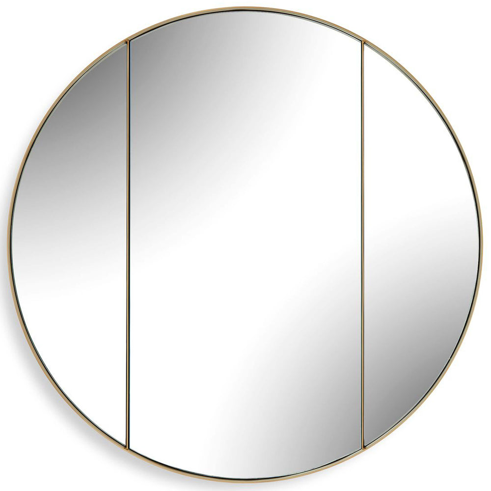 Amram Round Mirror, Antique Brass