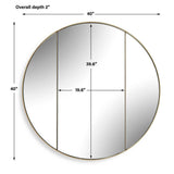 Amram Round Mirror, Antique Brass