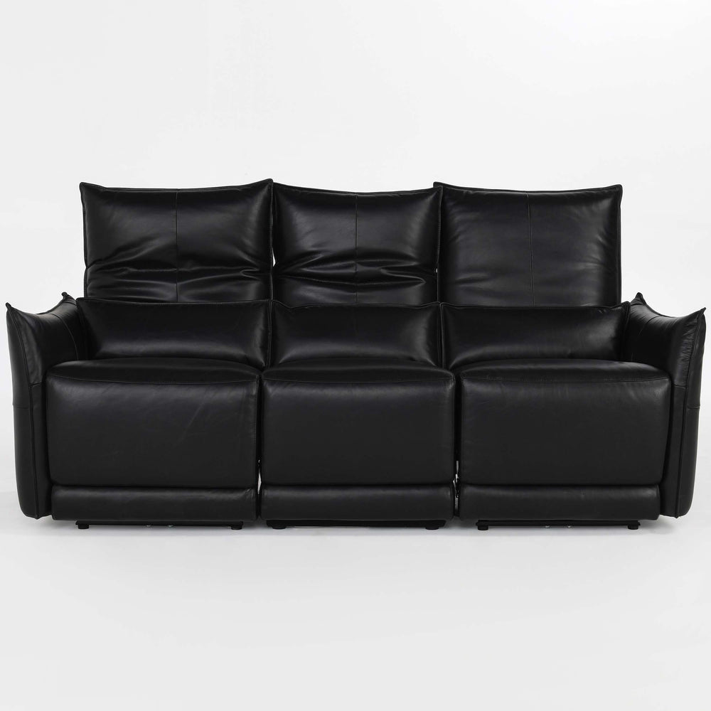 Amsterdam Leather Power Recliner Sofa, Black-Furniture - Sofas-High Fashion Home