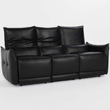 Amsterdam Leather Power Recliner Sofa, Black-Furniture - Sofas-High Fashion Home