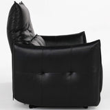 Amsterdam Leather Power Recliner Sofa, Black-Furniture - Sofas-High Fashion Home