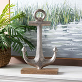 Anchor Statues, Silver, Set of 2-Accessories-High Fashion Home