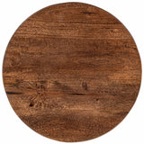 Andra Leather Round Accent Table, Sedona Brown-Furniture - Accent Tables-High Fashion Home